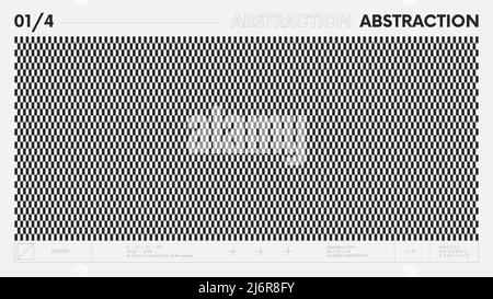 Abstract modern geometric banner with simple shapes in black and white colors, graphic composition design vector background, checkerboard pattern of m Stock Vector
