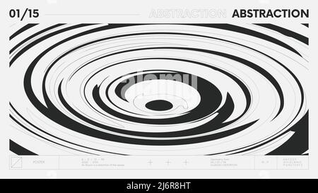 Abstract modern geometric banner with simple shapes in black and white colors, graphic composition design vector background, circles on the plane of t Stock Vector