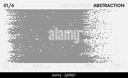 Abstract modern geometric banner with simple shapes in black and white colors, graphic composition design vector background, pattern of horizontal str Stock Vector