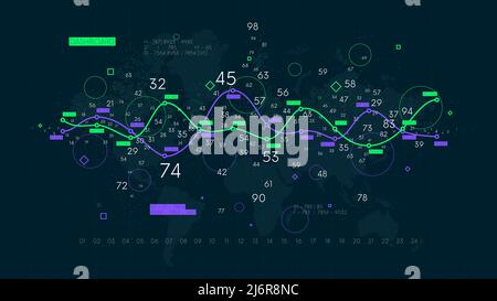 Financial graph visualization, stock index business analytics, profit and loss curves, creative concept for financial presentation Stock Vector