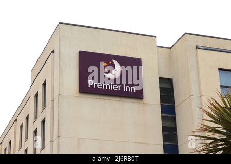 Weston-super-Mare, UK - 2nd May 2022 - Premier Inn on the seafront Stock Photo