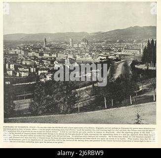 Vintage photograph of Panorama of Florance, Italy, 19th Century Stock Photo