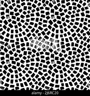 Hand drawn broken tiles mosaic seamless pattern. Stock Vector