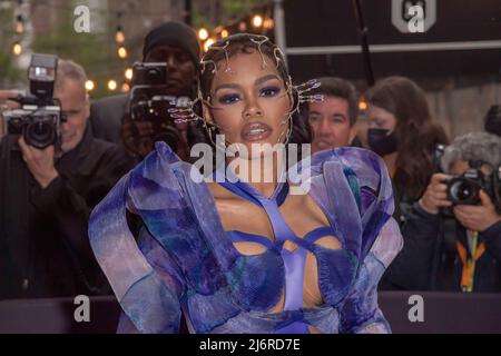 Teyana Taylor wearing Iris Van Herpen departs The Mark Hotel for 2022