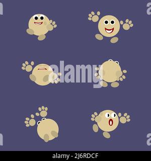 set of emoticons in various positions Stock Vector