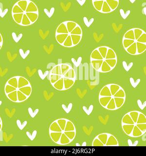 Summer illustration with oranges and lemons. Seamlees pattern with colorful fruits on color background. Food concept. Template design for invitation Stock Vector