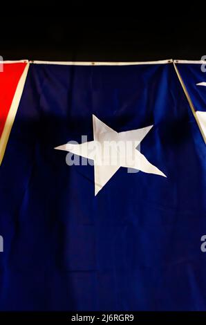 The Bonnie Blue flag is displayed at the Jefferson Davis Presidential Library, April 24, 2022, in Biloxi, Mississippi. Stock Photo