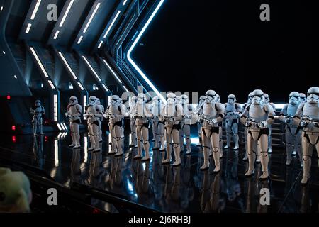 Stormtroopers in Rise of the Resistance Star Wars ride in Hollywood Studios Walt Disney World Stock Photo