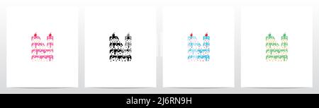 Multilevel Cake Letter Logo Design N Stock Vector