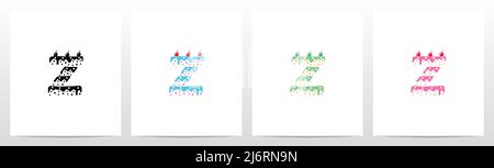 Multilevel Cake Letter Logo Design Z Stock Vector