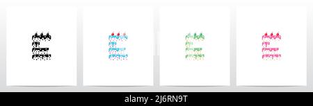 Multilevel Cake Letter Logo Design E Stock Vector