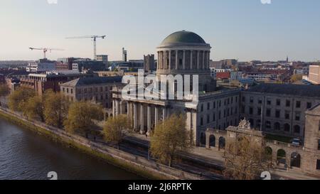 Four Courts in Dublin - aerial view Stock Photo