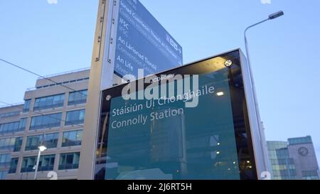 Connolly Station Dublin - the central station - DUBLIN, IRELAND - APRIL 20, 2022 Stock Photo