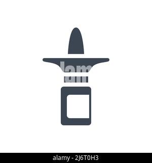 Nasal spray related vector glyph icon. Nasal spray sign. Isolated on white background. Vector illustration Stock Vector