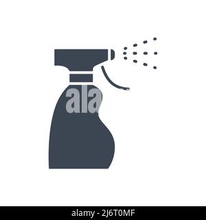 Medical alcohol spray disinfector related vector glyph icon. Disinfector sign. Sanitizer icon. Isolated on white background. Editable vector illustrat Stock Vector