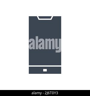 Smartphone related vector glyph icon. Smartphone sign. Isolated on white background. Vector illustration. Stock Vector