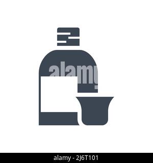 Syrup Related Vector Glyph Icon. Drugs. Syrup sign. Isolated on White Background. Stock Vector