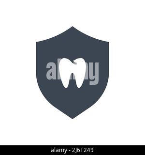 Teeth Protection Related Vector Glyph Icon. Teeth Protection sign. Isolated on White Background Stock Vector