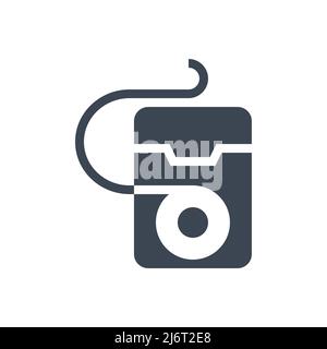 Dental Floss Related Vector Glyph Icon. Dental Floss Sign. Isolated on White Background Stock Vector