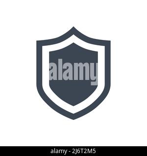 Shield related vector glyph icon. Shield sign. Isolated on white background. Editable vector illustration Stock Vector