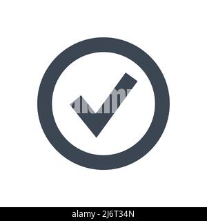 Check Mark Glyph Vector Icon. Check Mark sign. Isolated on the white background. Editable EPS vector illustration Stock Vector