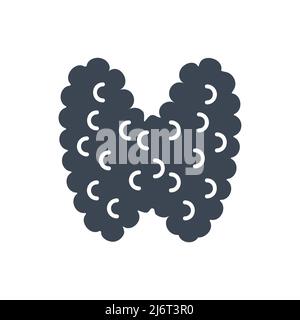 Thyroid Related Vector Glyph Icon. Thyroid Sign. Isolated on White Background Stock Vector