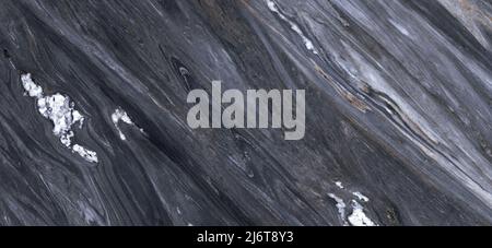 Black matt marble stone with white veins, Glossy marble stone natural Italian high gloss marble texture for interior and exterior Stock Photo