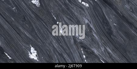 Black matt marble stone with white veins, Glossy marble stone natural Italian high gloss marble texture for interior and exterior Stock Photo