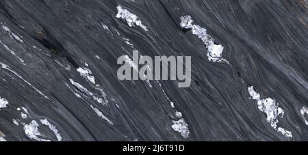 Black matt marble stone with white veins, Glossy marble stone natural Italian high gloss marble texture for interior and exterior Stock Photo