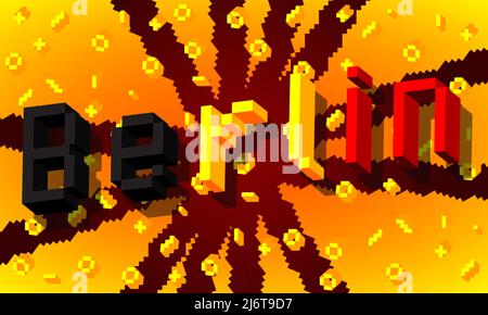Berlin pixelated word with geometric graphic background. Vector cartoon illustration. Stock Vector