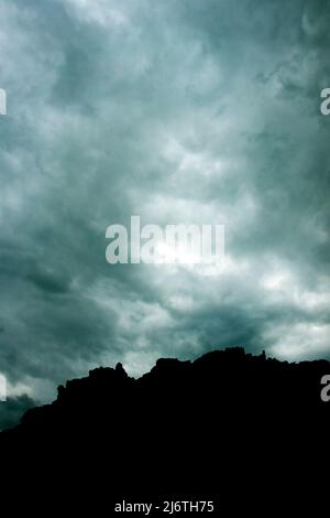 rocky mountains and dramatic sky Stock Photo
