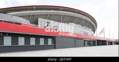 Exterior of the soccer field of At. of Madrid Metropolitan Wanda. Concept of football and sports competitions. Stock Photo