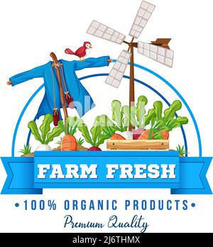 Logo design with fresh vegetables illustration Stock Vector