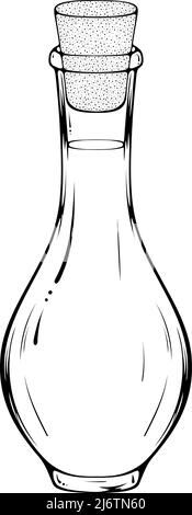 Bottle with vegetable oil line art Stock Vector