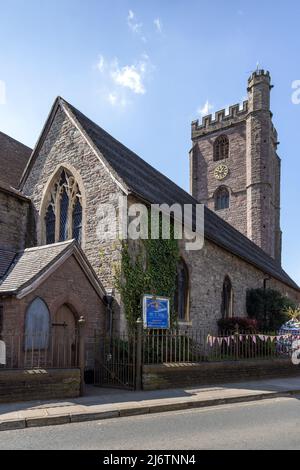 The Parish Church of St. Marys Church in the town centre of  Brecon, Powys, South Wales, UK Stock Photo