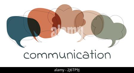 Isolated colorful speech bubble. Communication or connection social network concept. Text communication. Online friends community. To communicate.Team Stock Vector