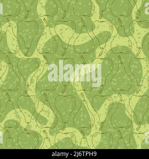 seamless pattern hand drawn doodle pear fruits. Stock Vector
