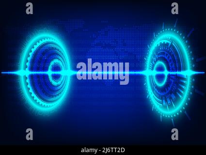 graphics design circle cog glow concept hitech technology network connection future futurist connection communication vector illustration Stock Vector