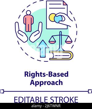 Rights based approach concept icon Stock Vector