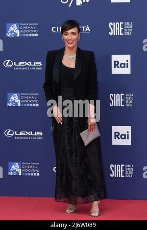 Italy, Rome, 03 May, 2022. Red carpet of the David di Donatello movie awards 2022 at the Cinecitta' Studios. Pictured: Roberta Giarrusso     Photo Fabio Mazzarella/Sintesi/Alamy Live News Stock Photo