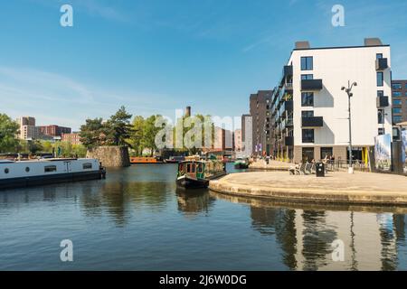 New Islington, a regenerated area of Manchester previously associated with the mills from the cotton industry. Stock Photo