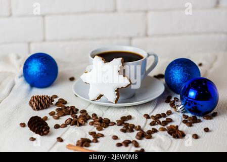 Coffee Cup in the new year. The concept of a holiday Stock Photo