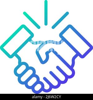 Handshake gradient linear vector icon Stock Vector