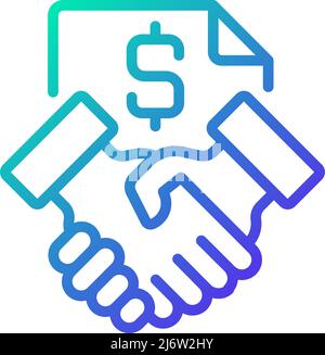 Contract gradient linear vector icon Stock Vector