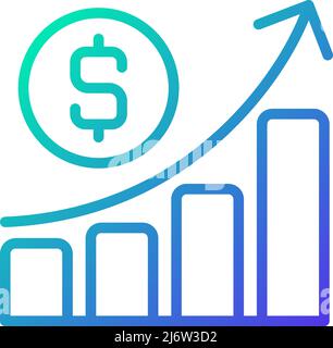 Business profit gradient linear vector icon Stock Vector