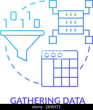Data gathering blue gradient concept icon Stock Vector Image & Art - Alamy