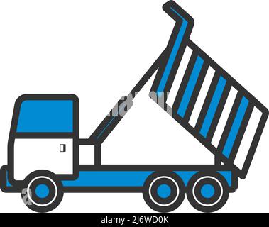 Icon Of Tipper. Editable Bold Outline With Color Fill Design. Vector Illustration. Stock Vector