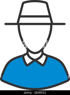 Cricket Umpire Icon. Editable Bold Outline With Color Fill Design. Vector Illustration. Stock Vector