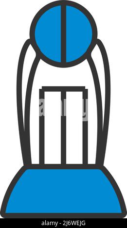 Cricket Cup Icon. Editable Bold Outline With Color Fill Design. Vector Illustration. Stock Vector