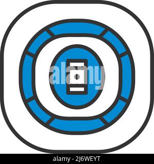 Cricket Stadium Icon. Editable Bold Outline With Color Fill Design. Vector Illustration. Stock Vector